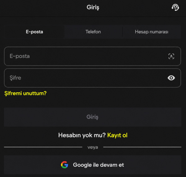 Tüm mevcut yöntemlerle kişisel hesaba giriş sistemi
